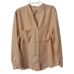 Chicos Women's Blouse Button Down Top Long Sleeve Size 4X US 20/22 Pink